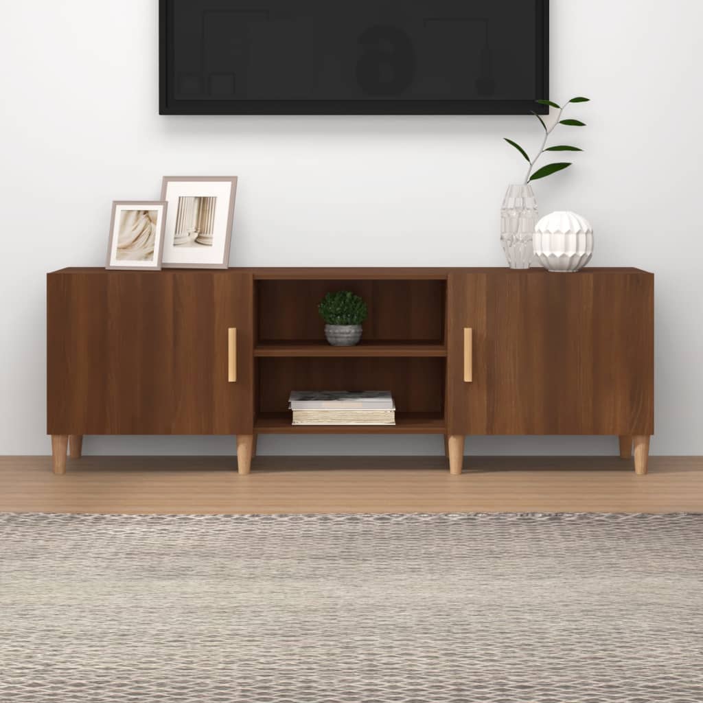 Mobile Porta TV Rovere Marrone 150x30x50cm in Legno Multistrato - homemem39