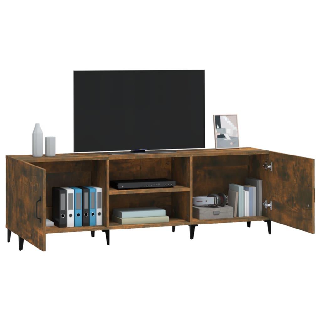 Mobile Porta TV Rovere Fumo 150x30x50 cm in Legno Multistrato - homemem39