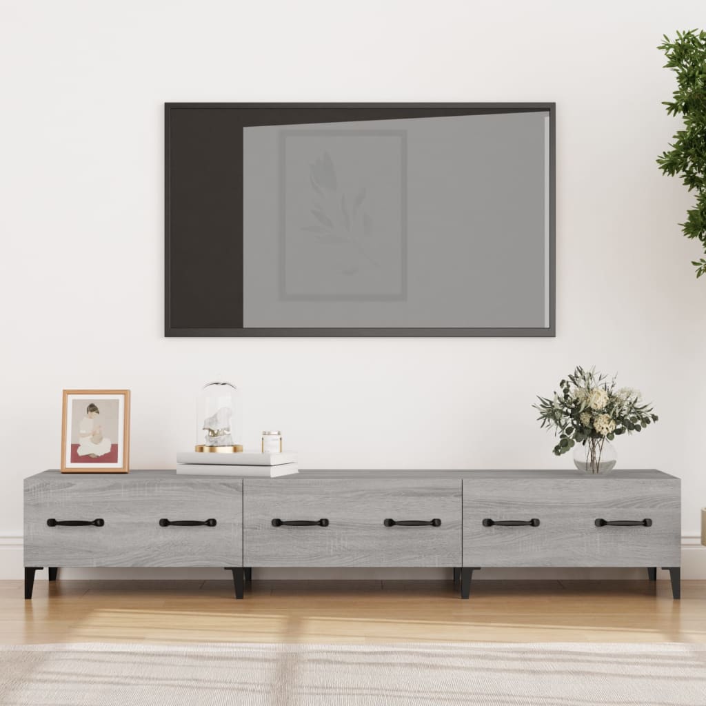 Mobile TV Grigio Sonoma 150x34,5x30 cm in Legno Multistrato - homemem39