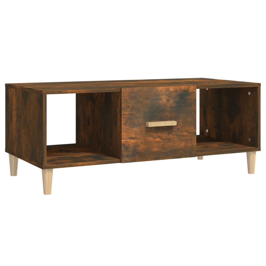 Tavolino da Salotto Rovere Fumo 102x50x40 cm Legno Multistrato - homemem39