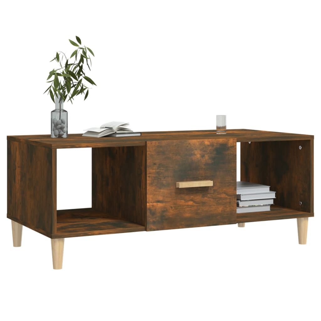 Tavolino da Salotto Rovere Fumo 102x50x40 cm Legno Multistrato - homemem39