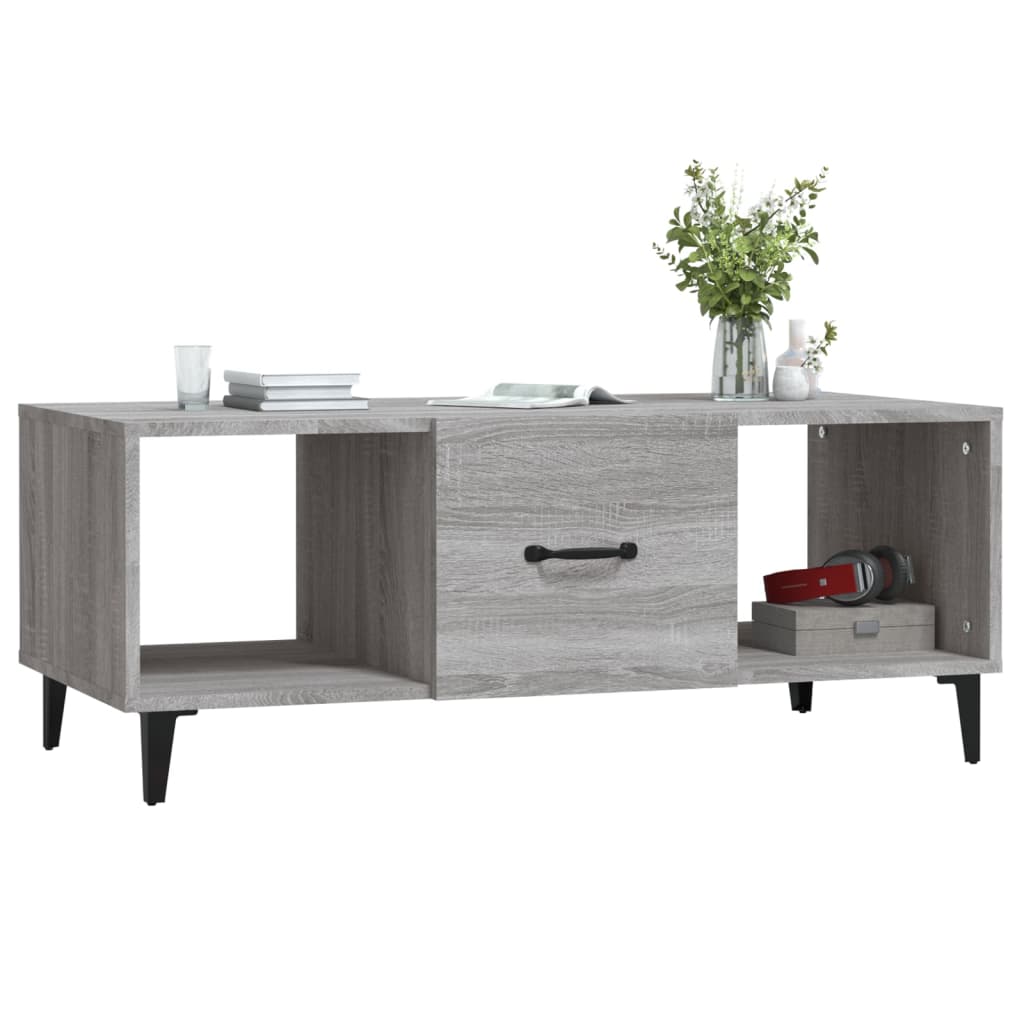 Tavolino da Salotto Grigio Sonoma 102x50x40cm Legno Multistrato - homemem39