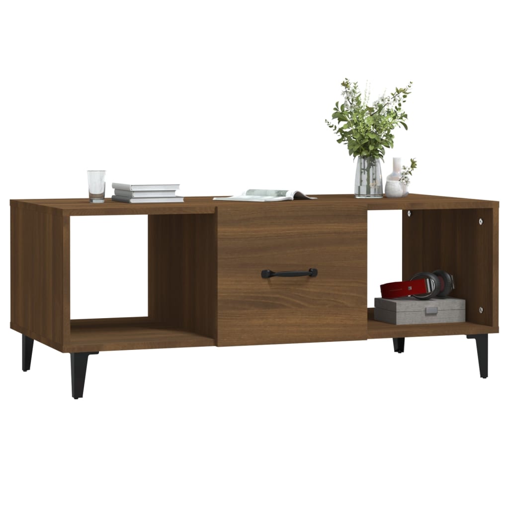 Tavolino da Caffè Rovere Marrone 102x50x40 cm Legno Multistrato - homemem39