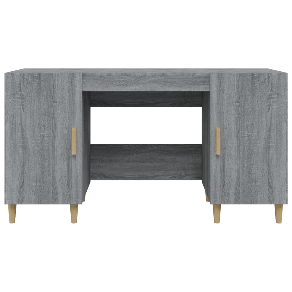 Scrivania Grigio Sonoma 140x50x75 cm in Legno Multistrato - homemem39