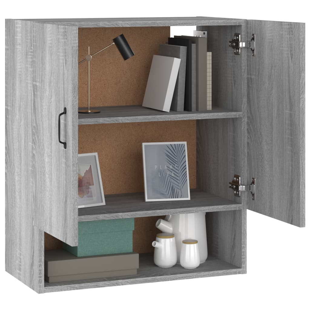 Armadietto a Muro Grigio Sonoma 60x31x70cm in Legno Multistrato - homemem39