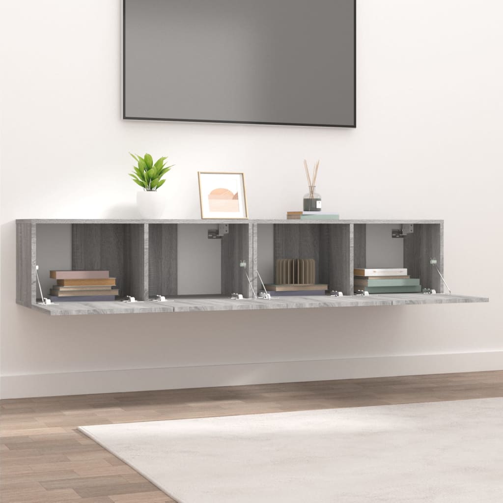 Mobili Porta TV 2pz Grigio Sonoma 80x30x30 in Legno Multistrato - homemem39