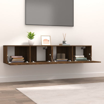 Mobili Porta TV 2pz Rovere Marrone 80x30x30cm Legno Multistrato - homemem39