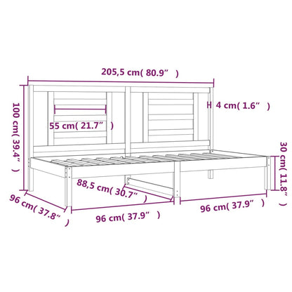 Dormeuse Marrone Miele 90x200 cm in Legno Massello di Pino - homemem39