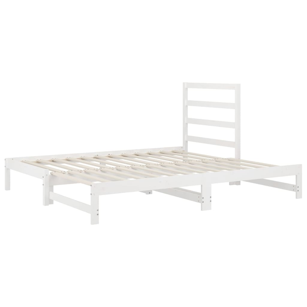 Dormeuse Estraibile Bianca 2x(90x200) cm Legno Massello di Pino - homemem39