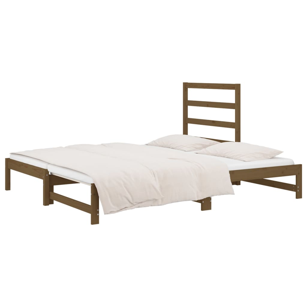 Dormeuse Estraibile Miele 2x(90x200) cm Legno Massello di Pino - homemem39