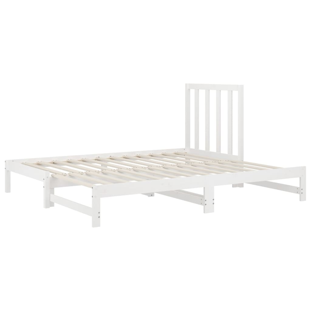 Dormeuse Estraibile Bianca 2x(90x200) cm Legno Massello di Pino - homemem39