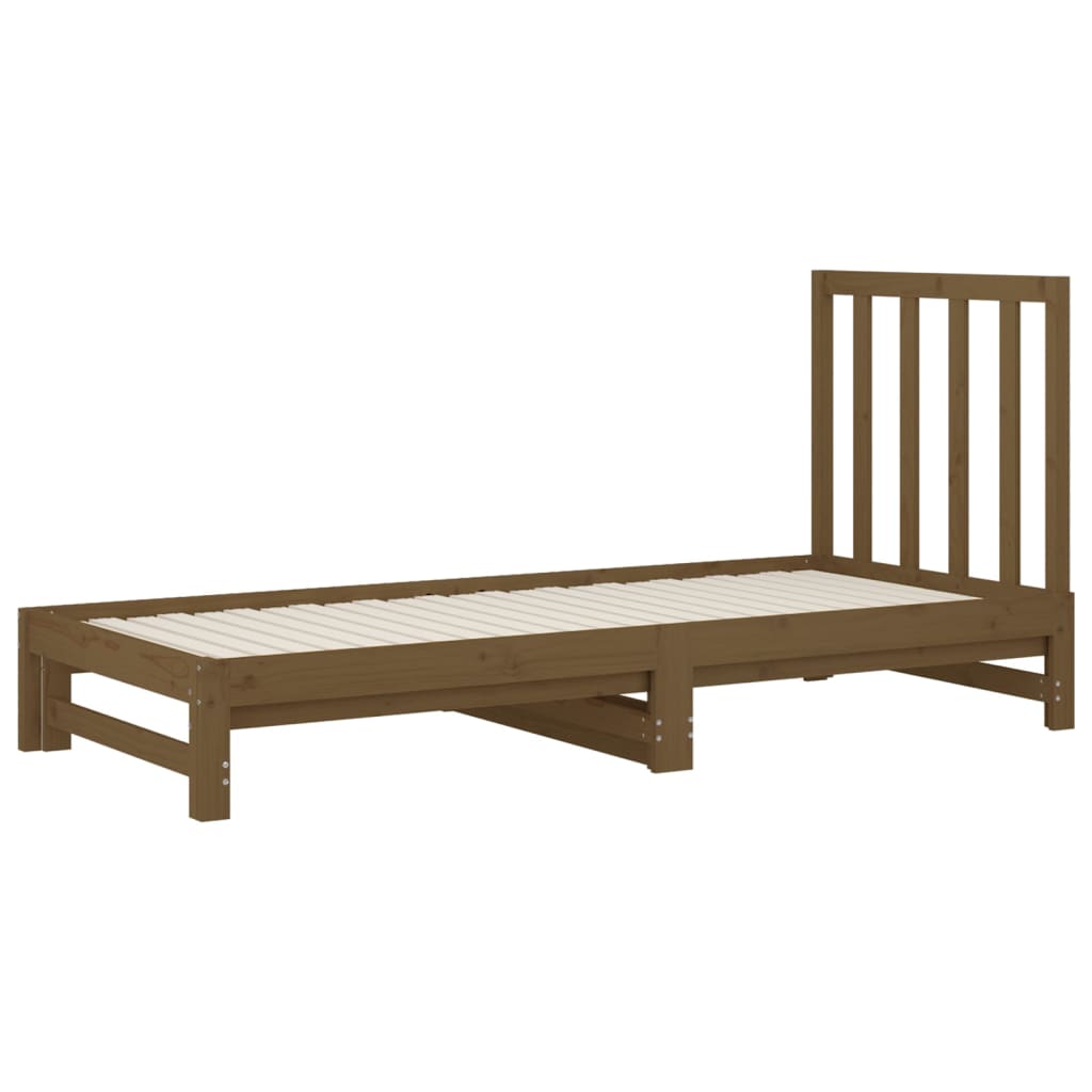 Dormeuse Estraibile Miele 2x(90x200) cm Legno Massello di Pino - homemem39