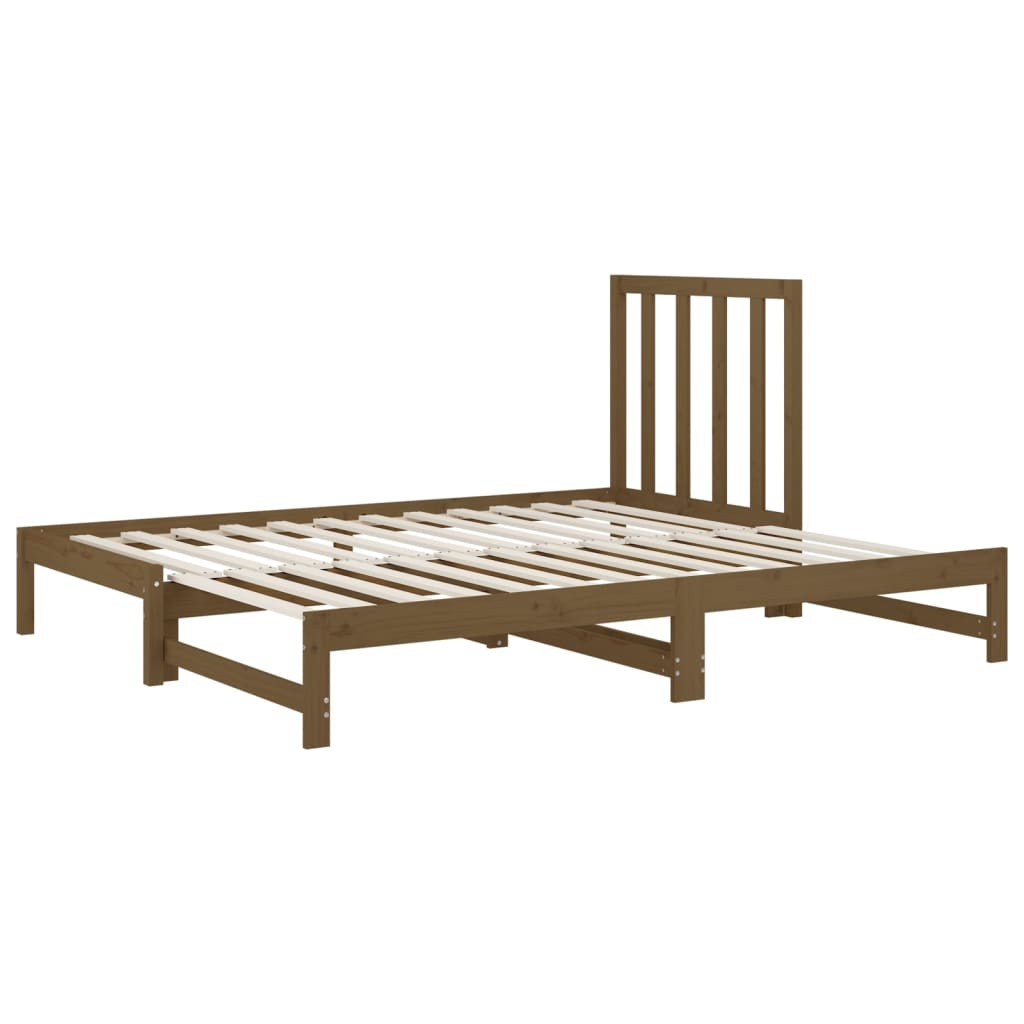 Dormeuse Estraibile Miele 2x(90x200) cm Legno Massello di Pino - homemem39