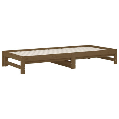 Dormeuse Estraibile Miele 2x(90x200) cm Legno Massello di Pino - homemem39