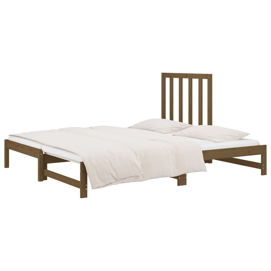 Dormeuse Estraibile Miele 2x(90x200) cm Legno Massello di Pino - homemem39