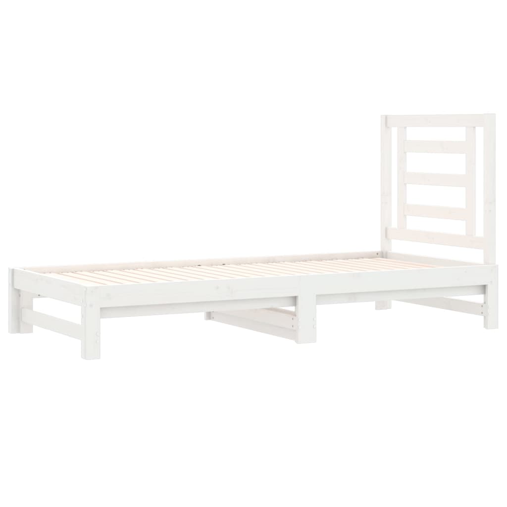 Dormeuse Estraibile Bianca 2x(90x200) cm Legno Massello di Pino - homemem39