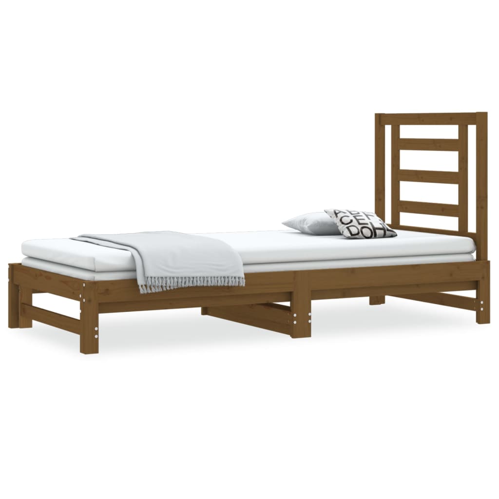 Dormeuse Estraibile Miele 2x(90x200) cm Legno Massello di Pino - homemem39