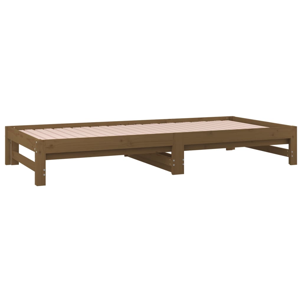 Dormeuse Estraibile Miele 2x(90x200) cm Legno Massello di Pino - homemem39