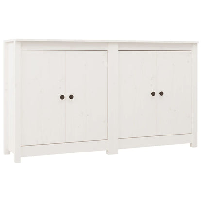 Credenze 2 pz Bianco 70x35x80 cm in Legno Massello di Pino - homemem39