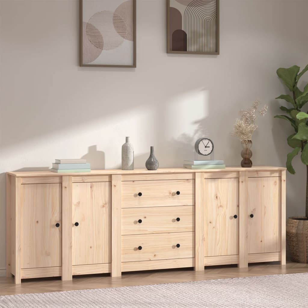 Credenza 230x35x80 cm in Legno Massello di Pino - homemem39