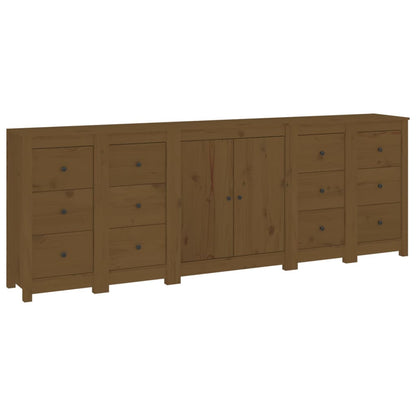 Credenza Miele 230x35x80 cm in Legno Massello di Pino - homemem39