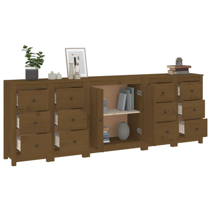 Credenza Miele 230x35x80 cm in Legno Massello di Pino - homemem39