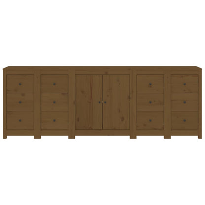 Credenza Miele 230x35x80 cm in Legno Massello di Pino - homemem39