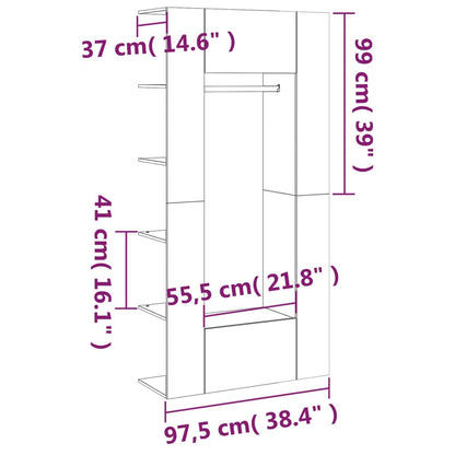 Mobili da Corridoio 2 pz Rovere Fumo in Legno Multistrato - homemem39