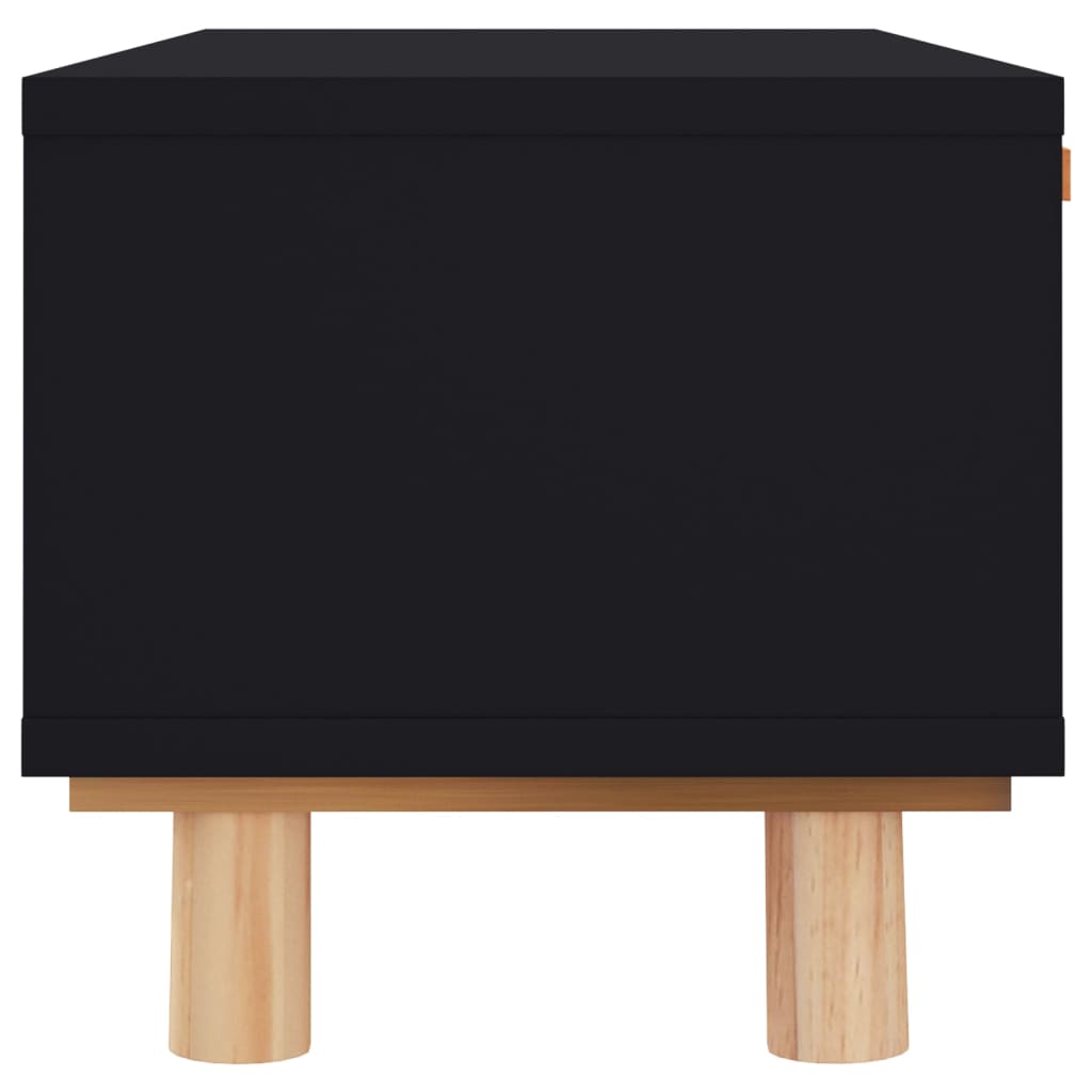 Tavolino Nero 80x40x30 cm Legno Multistrato e Massello di Pino - homemem39