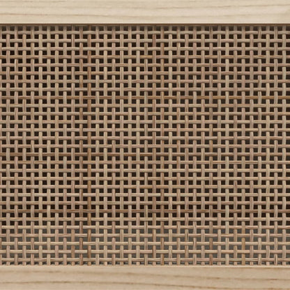 Credenza Bianca 60x30x70 cm Legno Massello Pino Rattan Naturale - homemem39