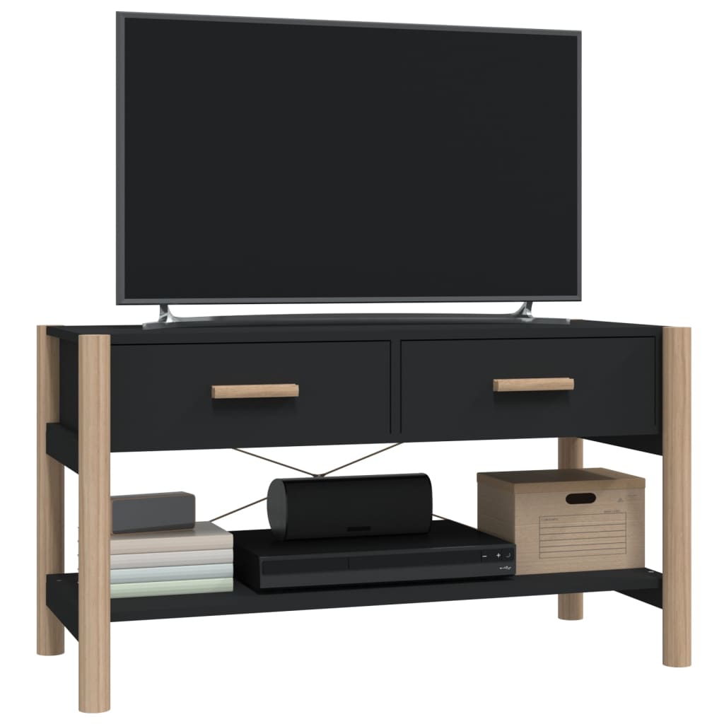 Mobile Porta TV Nero 82x38x45 cm in Legno Multistrato - homemem39