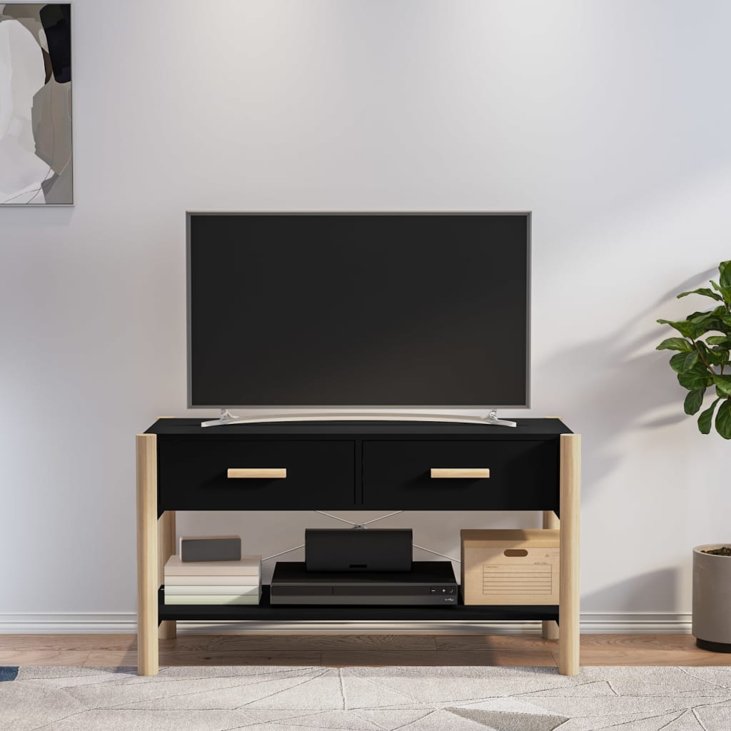 Mobile Porta TV Nero 82x38x45 cm in Legno Multistrato - homemem39