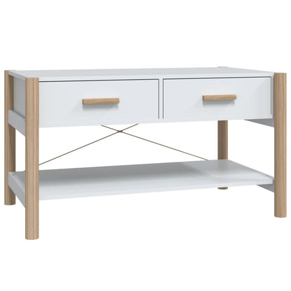 Tavolino da Salotto Bianco 82x38x45 cm in Legno Multistrato - homemem39