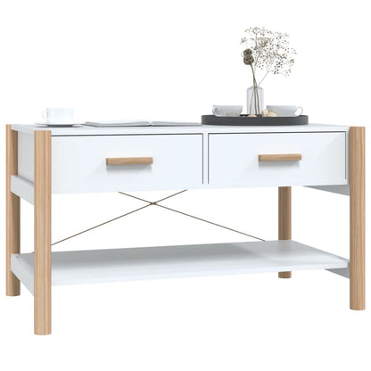 Tavolino da Salotto Bianco 82x38x45 cm in Legno Multistrato - homemem39