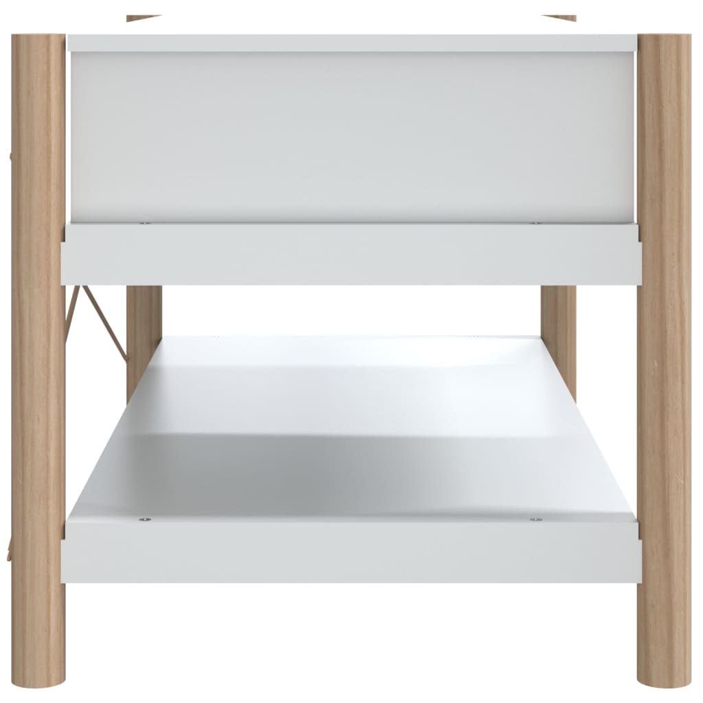 Tavolino da Salotto Bianco 82x38x45 cm in Legno Multistrato - homemem39
