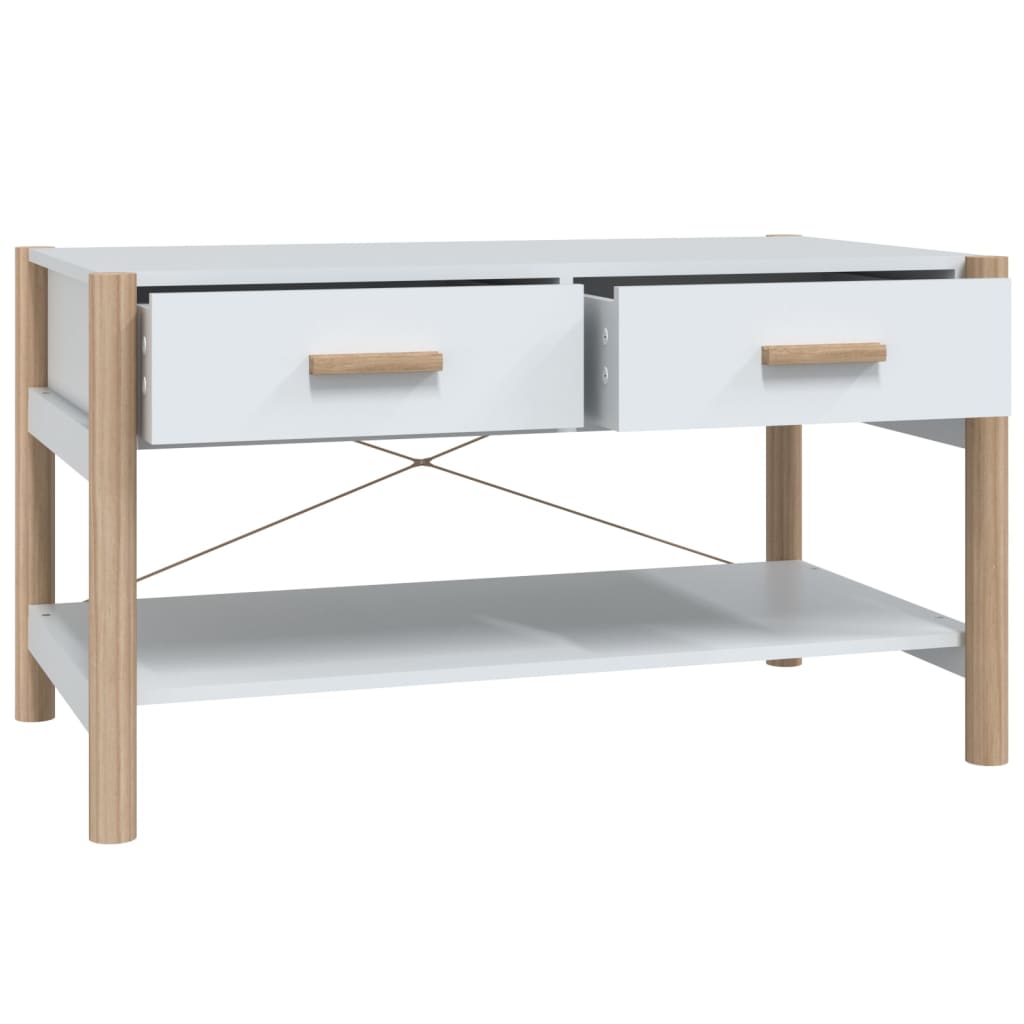 Tavolino da Salotto Bianco 82x38x45 cm in Legno Multistrato - homemem39