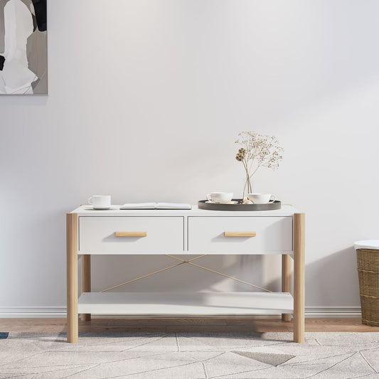 Tavolino da Salotto Bianco 82x38x45 cm in Legno Multistrato - homemem39