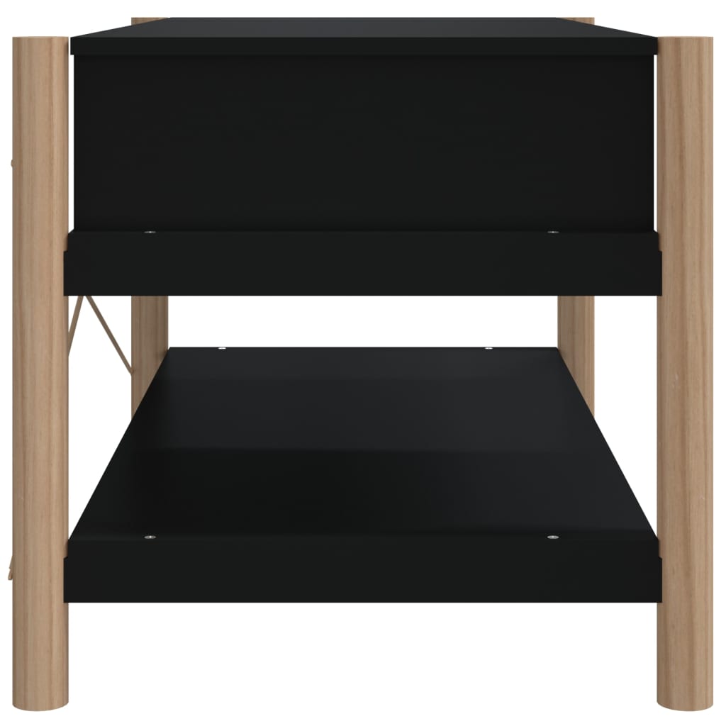 Tavolino da Salotto Nero 82x48x45 cm in Legno Multistrato - homemem39