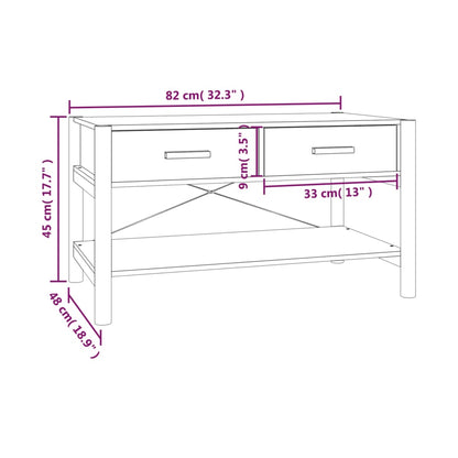 Tavolino da Salotto 82x48x45 cm in Legno Multistrato - homemem39