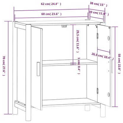 Credenza Nera 62x38x70 cm in Legno Multistrato - homemem39