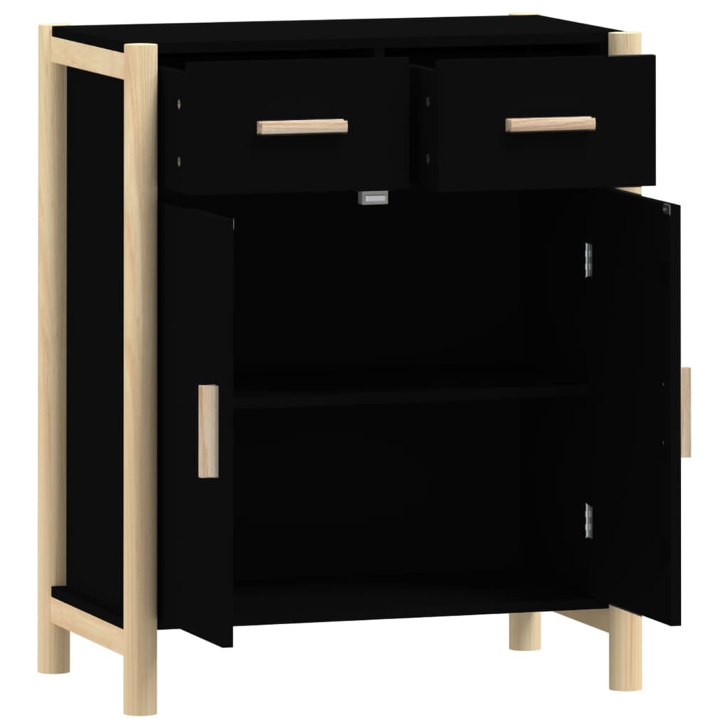 Credenza Nera 62x38x75 cm in Legno Multistrato - homemem39