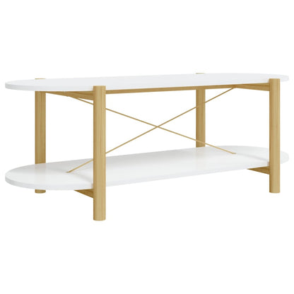 Tavolino da Salotto Bianco 110x48x40 cm in Legno Multistrato - homemem39