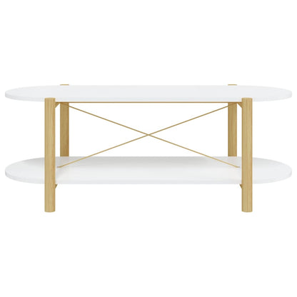 Tavolino da Salotto Bianco 110x48x40 cm in Legno Multistrato - homemem39