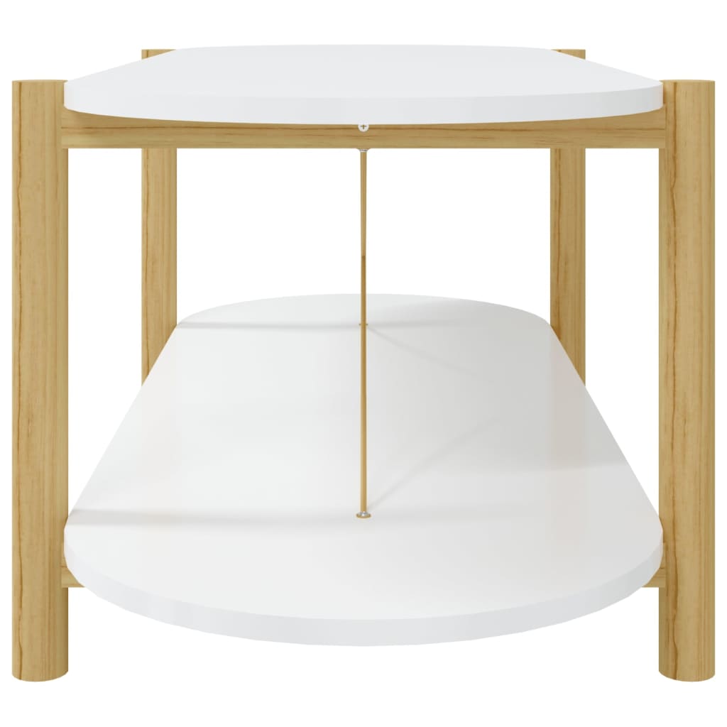 Tavolino da Salotto Bianco 110x48x40 cm in Legno Multistrato - homemem39