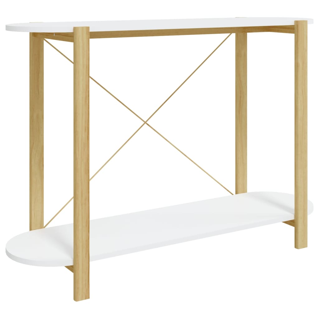 Tavolino Consolle Bianco 110x38x75 cm in Legno Multistrato - homemem39