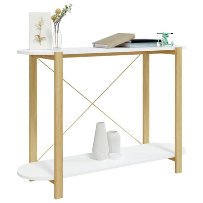 Tavolino Consolle Bianco 110x38x75 cm in Legno Multistrato - homemem39