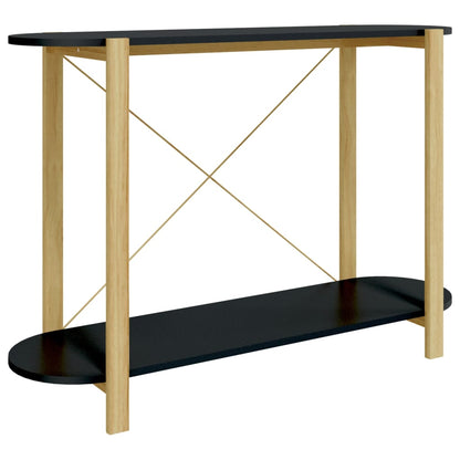 Tavolino Consolle Nero 110x38x75 cm in Legno Multistrato - homemem39