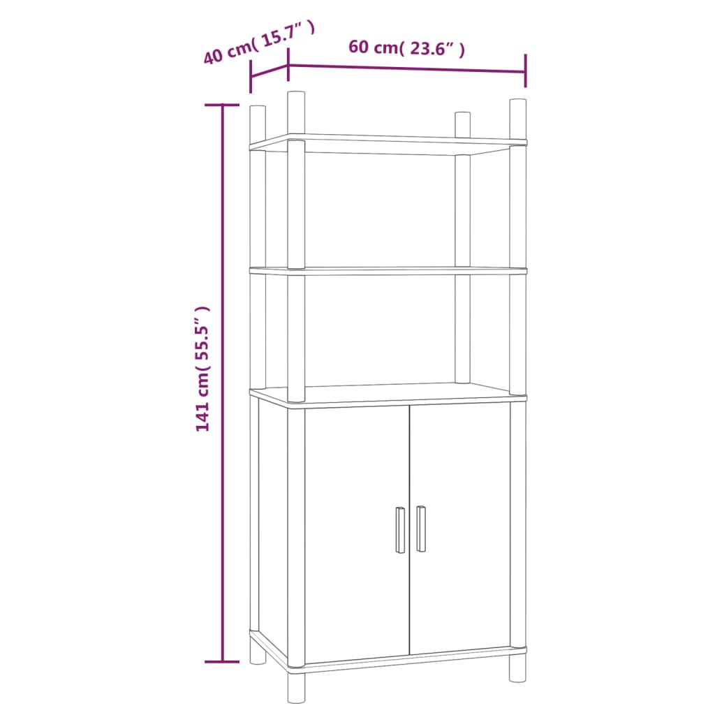 Credenza 60x40x141 cm in Legno Multistrato - homemem39