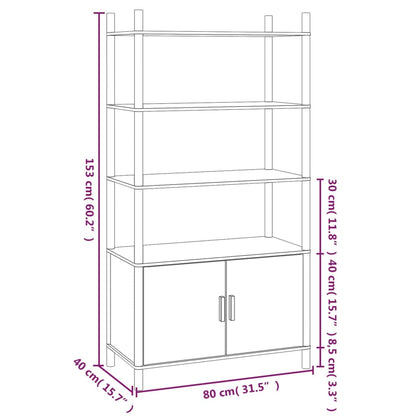 Credenza Bianca 80x40x153 cm in Legno Multistrato - homemem39