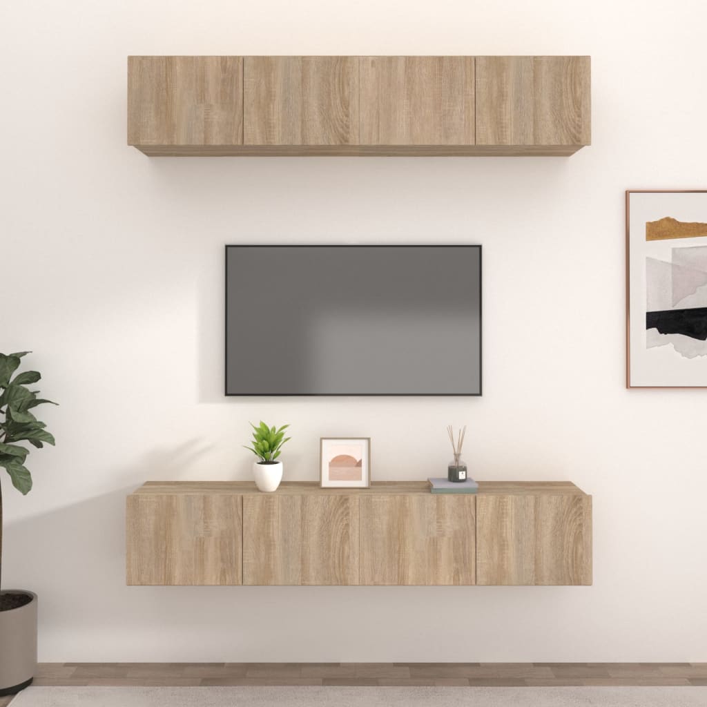 Mobili TV 4 pz Rovere Sonoma 80x30x30 cm in Legno Multistrato - homemem39